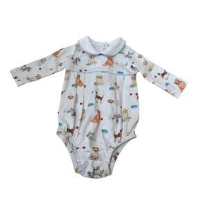 Baby Club Chic Baby White Dog Print Bubble Size 6-9 M